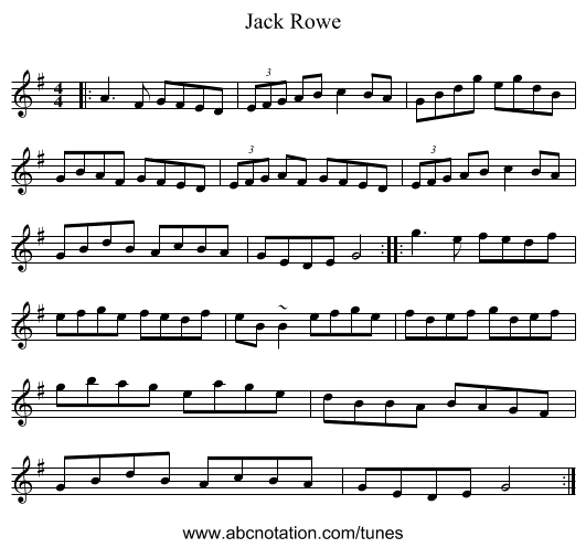 Jack Rowe - staff notation
