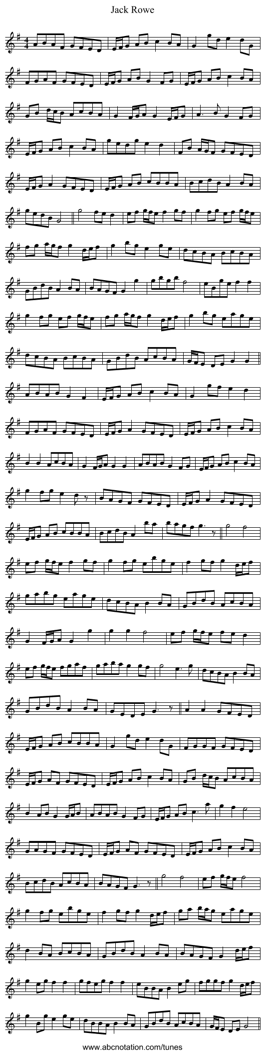 Jack Rowe - staff notation