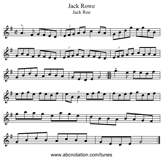 Jack Rowe - staff notation