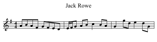 Jack Rowe - staff notation