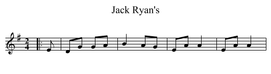 Jack Ryan's - staff notation