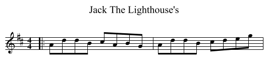 Jack The Lighthouse's - staff notation