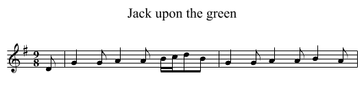 Jack upon the green - staff notation