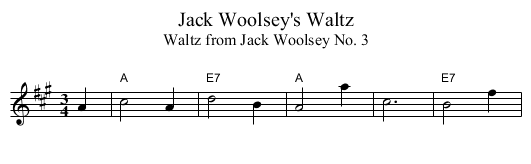 Jack Woolsey's Waltz - staff notation