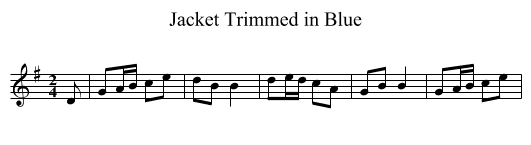 Jacket Trimmed in Blue - staff notation