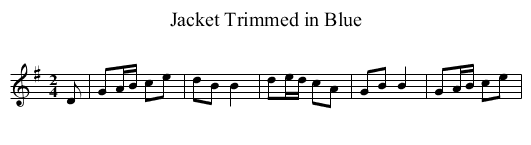 Jacket Trimmed in Blue - staff notation