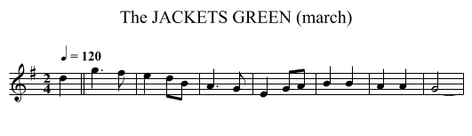 JACKETS GREEN (march), The - staff notation
