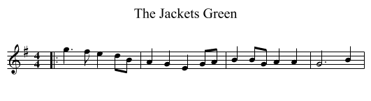 Jackets Green, The  - staff notation