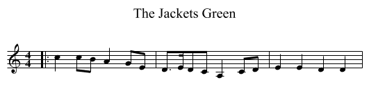 Jackets Green, The  - staff notation