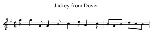 Jackey from Dover - staff notation