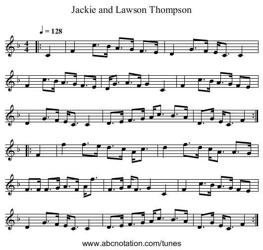 Jackie and Lawson Thompson - staff notation