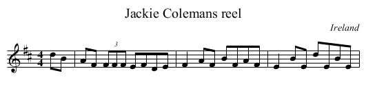 Jackie Colemans reel - staff notation