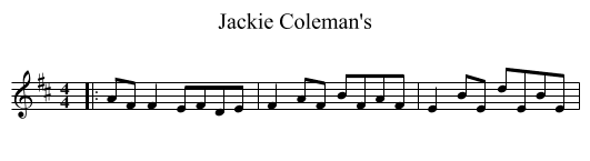 Jackie Coleman's - staff notation