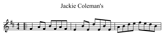 Jackie Coleman's - staff notation