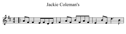 Jackie Coleman's - staff notation