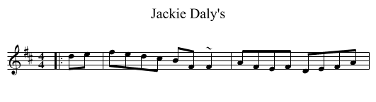 Jackie Daly's - staff notation