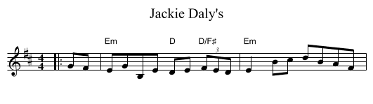 Jackie Daly's - staff notation