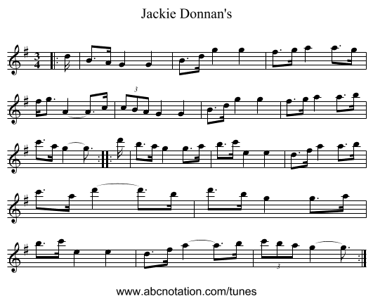 Jackie Donnan's - staff notation