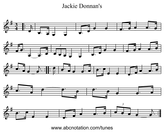 Jackie Donnan's - staff notation