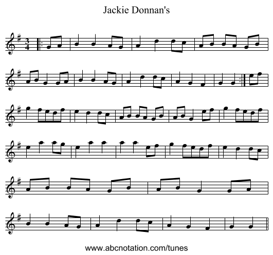 Jackie Donnan's - staff notation
