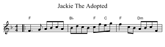 Jackie The Adopted - staff notation