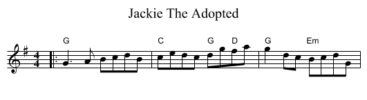 Jackie The Adopted - staff notation
