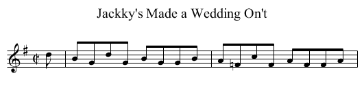 Jackky's Made a Wedding On't - staff notation
