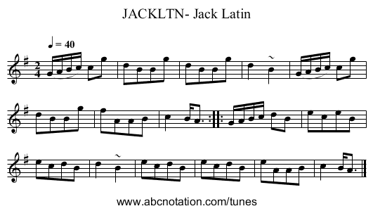 JACKLTN- Jack Latin - staff notation