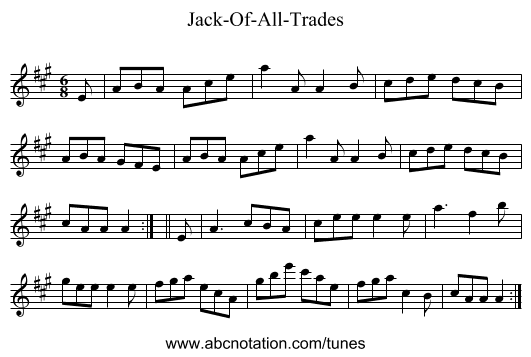 Jack-Of-All-Trades - staff notation