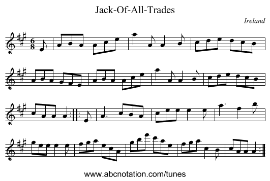 Jack-Of-All-Trades - staff notation