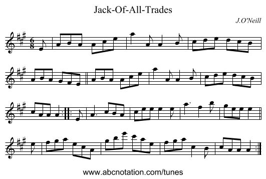 Jack-Of-All-Trades - staff notation