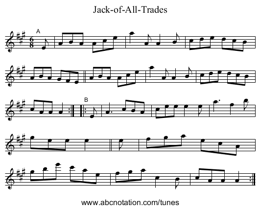 Jack-of-All-Trades - staff notation