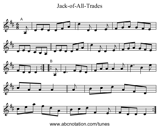 Jack-of-All-Trades - staff notation