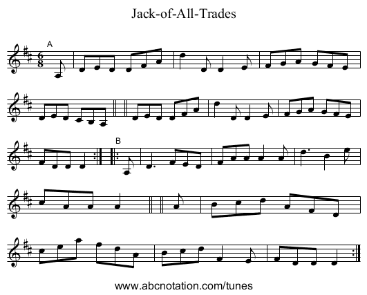 Jack-of-All-Trades - staff notation