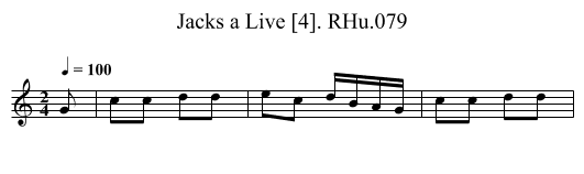 Jacks a Live [4]. RHu.079 - staff notation