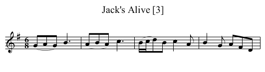 Jack's Alive [3] - staff notation