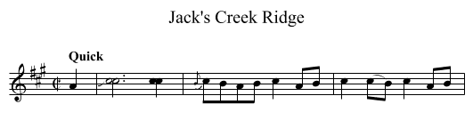 Jack's Creek Ridge - staff notation