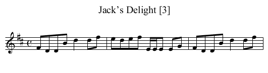Jack’s Delight [3] - staff notation