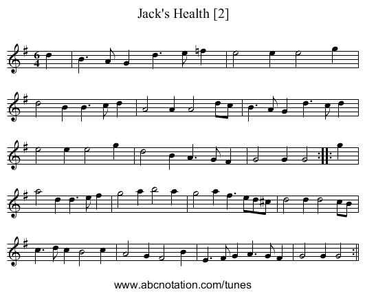 Jack's Health [2] - staff notation