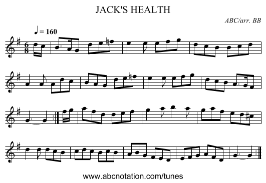 JACK'S HEALTH - staff notation