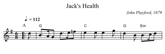 Jack's Health - staff notation
