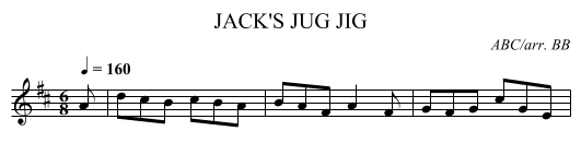 JACK'S JUG JIG - staff notation