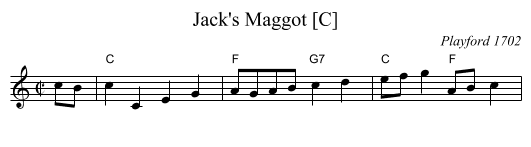 Jack's Maggot [C] - staff notation