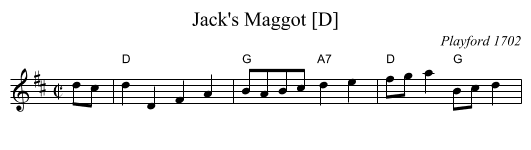 Jack's Maggot [D] - staff notation