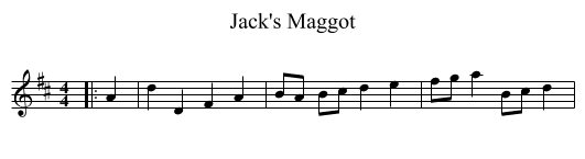 Jack's Maggot - staff notation