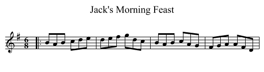 Jack's Morning Feast - staff notation