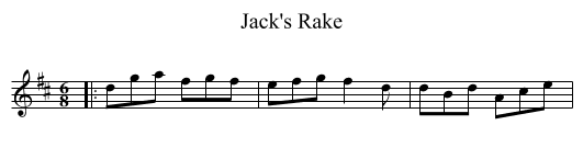 Jack's Rake - staff notation