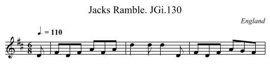 Jacks Ramble. JGi.130 - staff notation
