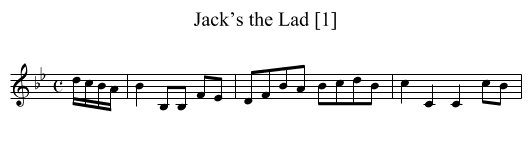 Jack’s the Lad [1] - staff notation