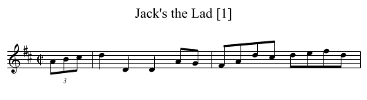 Jack's the Lad [1] - staff notation